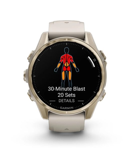 Умные часы Garmin Fenix 8, 43 мм, AMOLED, Sapphire Soft Gold with fog Gray/Dark sandstone silicone band